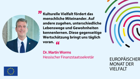 Diversity Month Mai 2022 Auf dem Foto sehen wir unsere Beschäftigten aus dem Finanzressort, die ihre Gedanken zur kulturellen Vielfalt teilen.