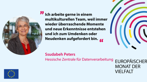 Diversity Month Mai 2022 Auf dem Foto sehen wir unsere Beschäftigten aus dem Finanzressort, die ihre Gedanken zur kulturellen Vielfalt teilen.