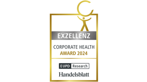 Auf dem Bild ist das Siegel des Corporate Health Awards 2024 zu sehen.